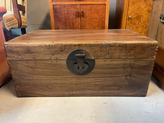 Solid Wood Chest with Metal Clasp