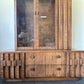 Lane Furniture Vintage Staccato Brutalist Mid Century Walnut Cabinet Hutch