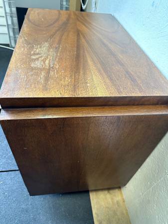 Lane Vintage Staccato Brutalist Mid Century Walnut Side Cabinet