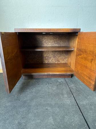 Lane Vintage Staccato Brutalist Mid Century Walnut Side Cabinet