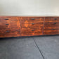 Vintage Mid Century Modern Rosewood Solid Wood Lowboy Credenza Dovetail 9-Drawer Console