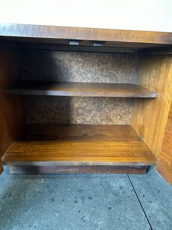 Lane Vintage Staccato Brutalist Mid Century Walnut Side Cabinet