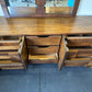 Vintage Lane Staccato Brutalist Mid Century Walnut Credenza with Mirror