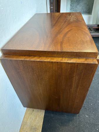 Lane Vintage Staccato Brutalist Mid Century Walnut Side Cabinet