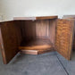 Pair of Vintage Lane Furniture Brutalist Mid Century Walnut Hexagonal Side Top Table Cabinets