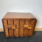 Lane Vintage Staccato Brutalist Mid Century Walnut Side Cabinet