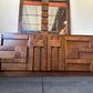 Vintage Lane Staccato Brutalist Mid Century Walnut Credenza with Mirror