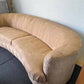 Custom Made By Weiman Preview Suede Mid Century Kidney Shaped Curved Sofa