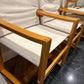 Vintage Mid Century Wooden Canvas Sling Safari Lounge Chairs Set Of 4