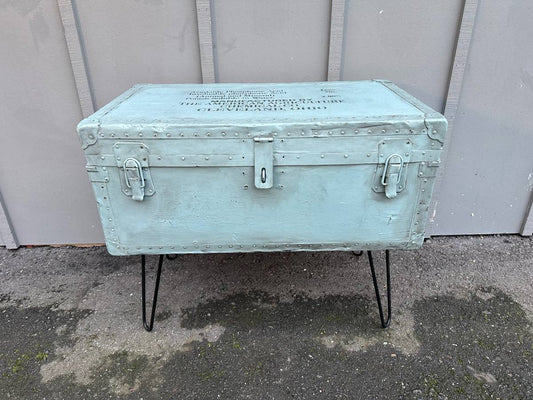 Vintage Antique Trunk Coffee Table with Legs American Agriculture Chemical Co.