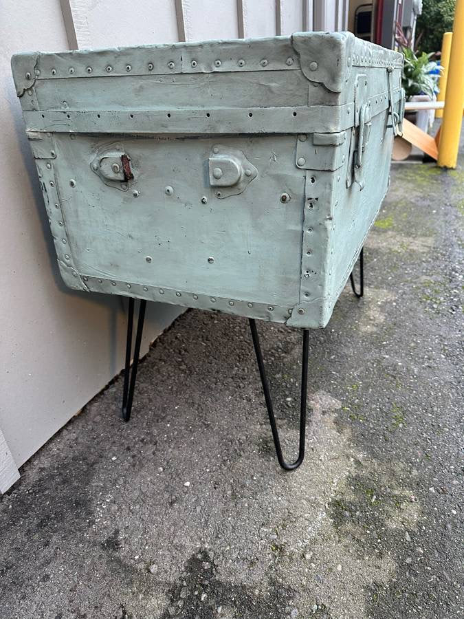 Vintage Antique Trunk Coffee Table with Legs American Agriculture Chemical Co.