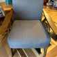 Mid century Modern Upholstered and Wood Lounge Chair Blue/Grey