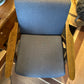 Mid century Modern Upholstered and Wood Lounge Chair Blue/Grey