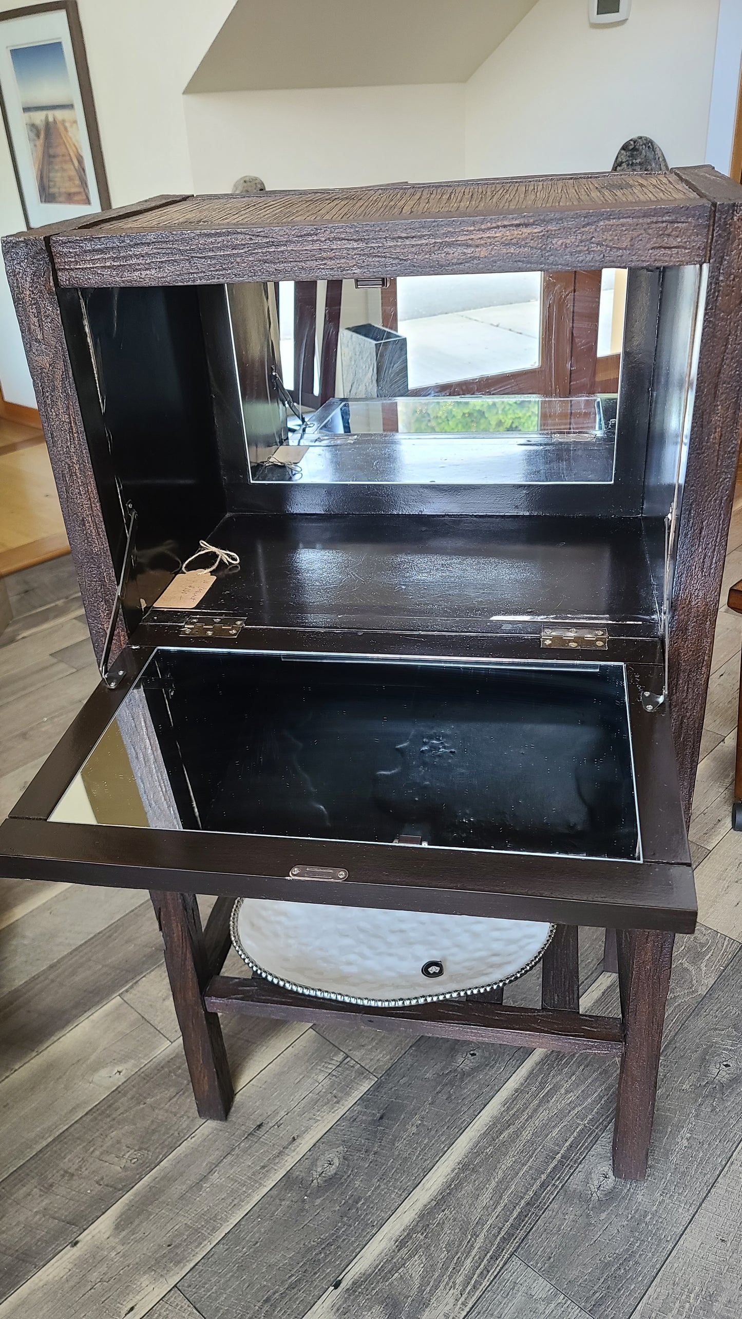 Console with Drop Down Mirror Cabinet