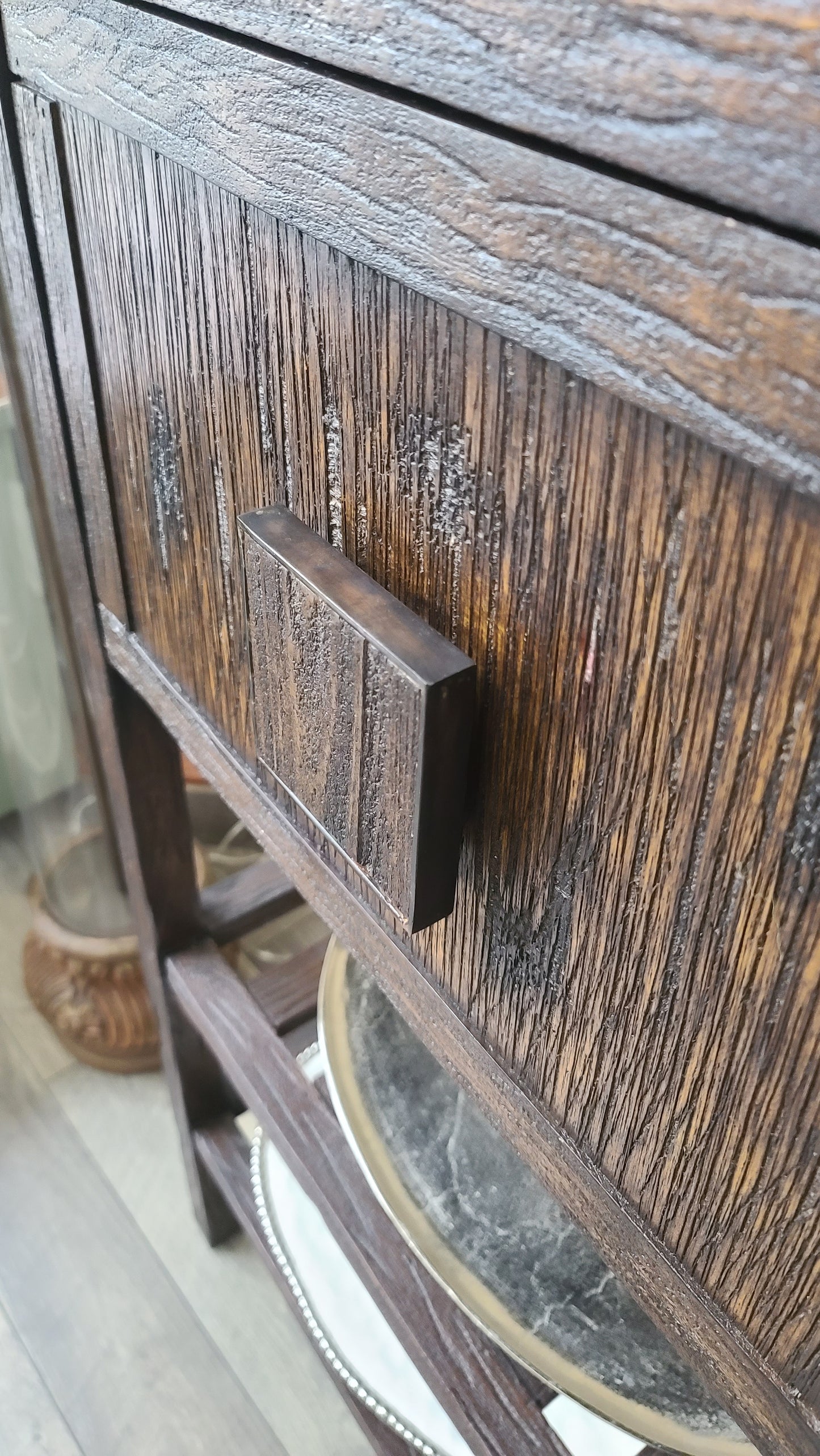 Console with Drop Down Mirror Cabinet