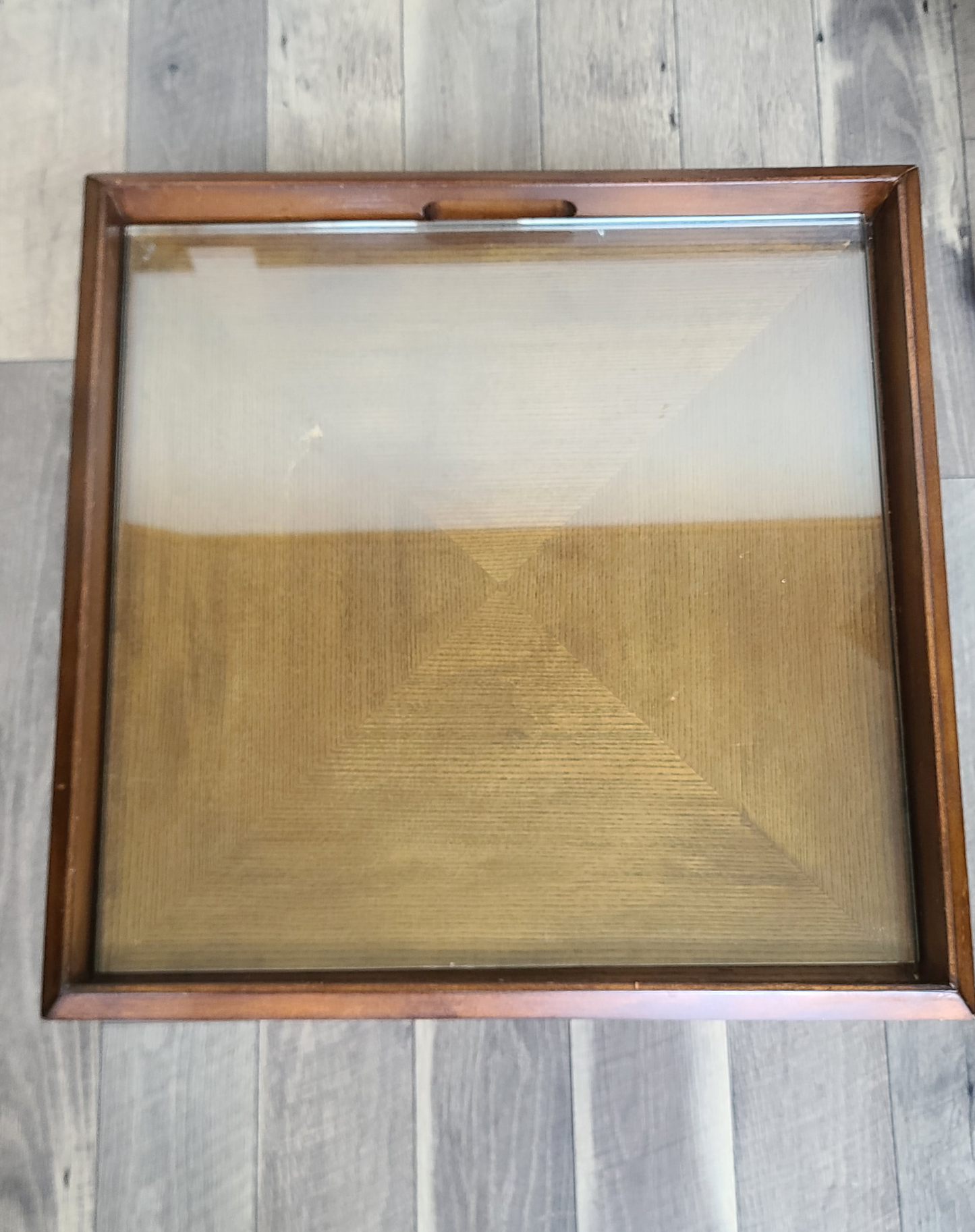 Solid Wood Glass Rolling Side Table