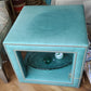 Teal Leather Side Table with Accents