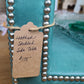 Teal Leather Side Table with Accents