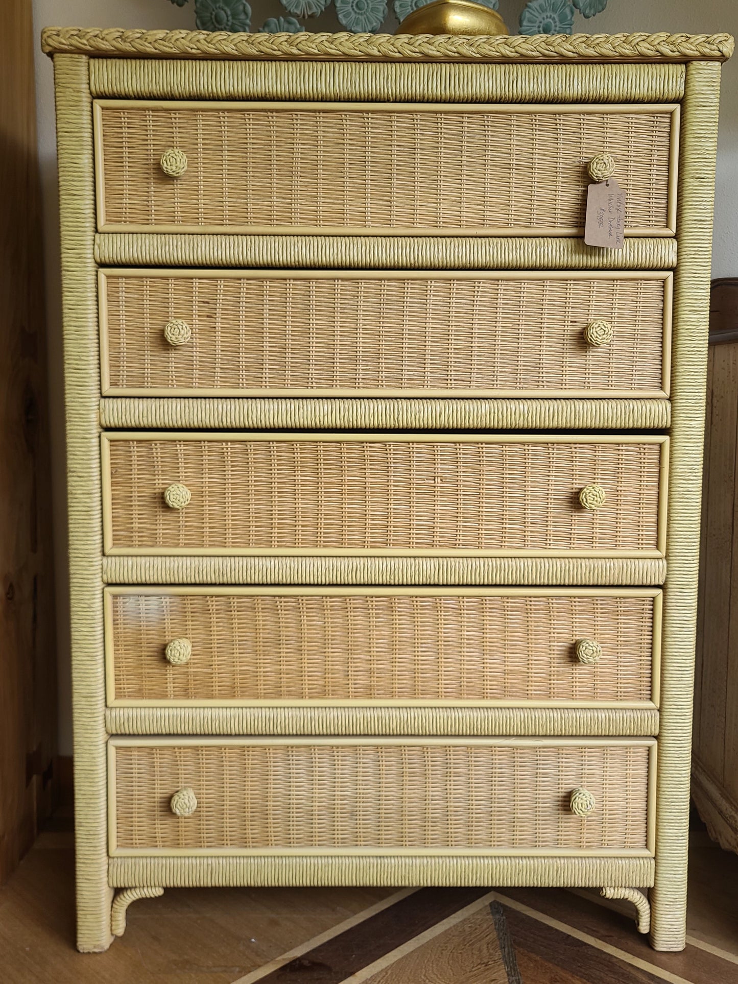 Vintage Henry Link Wicker Dresser