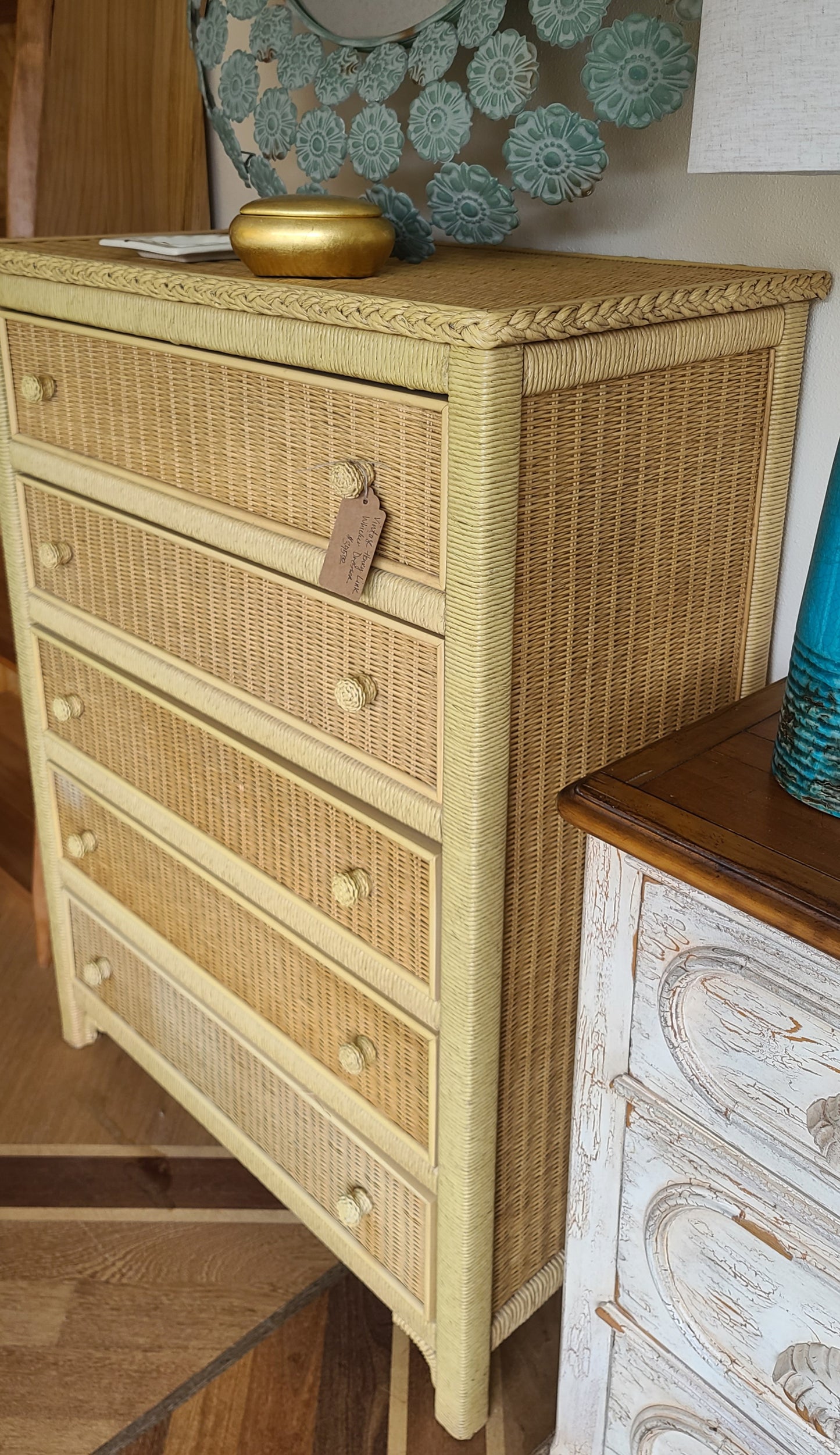 Vintage Henry Link Wicker Dresser