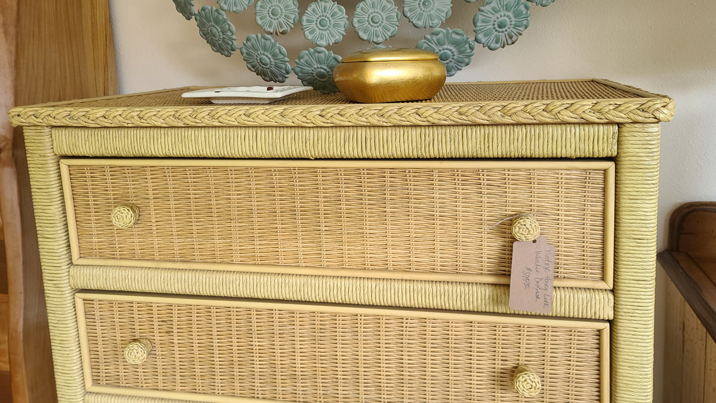 Vintage Henry Link Wicker Dresser