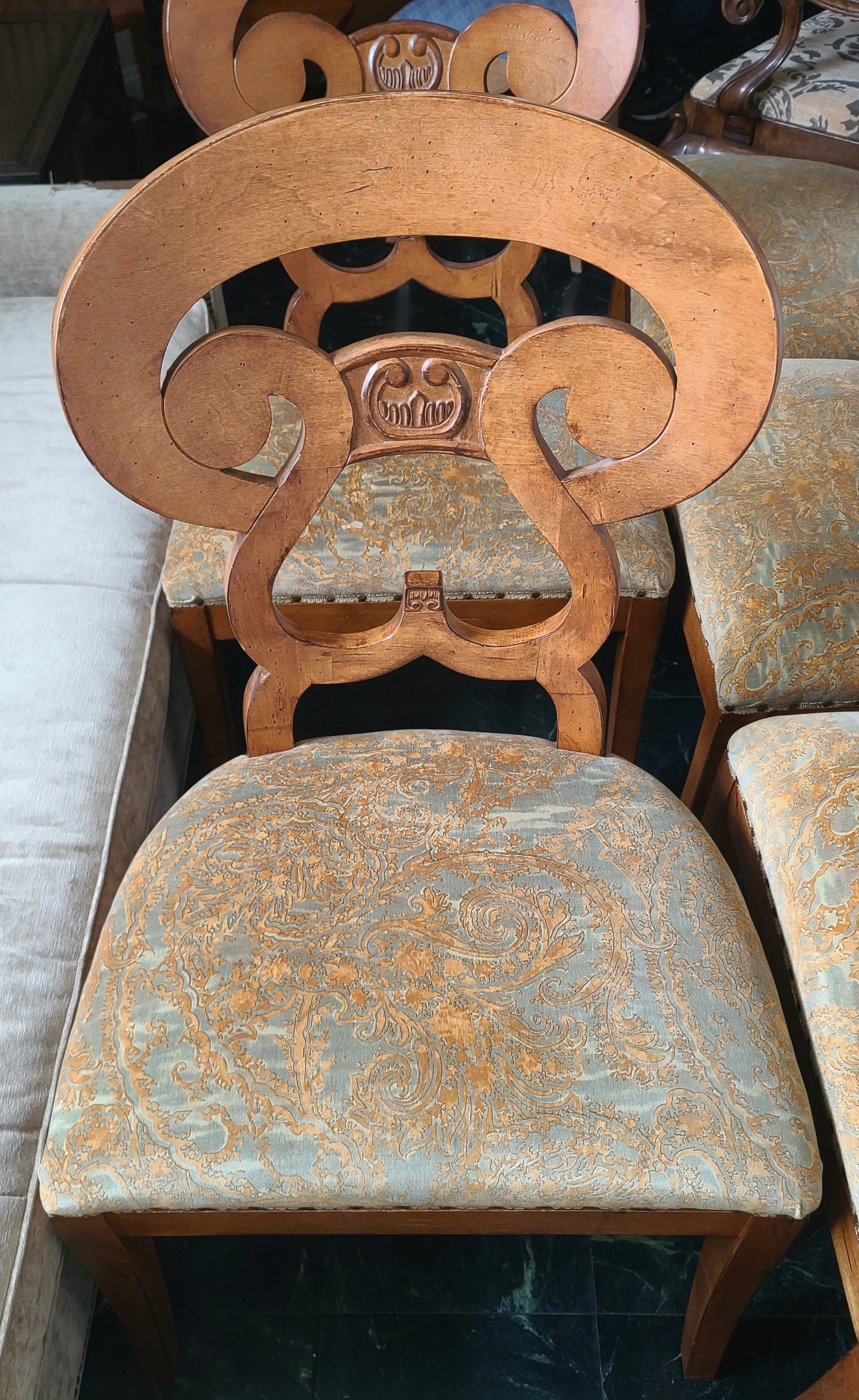 Ornate Orange Wood Chair