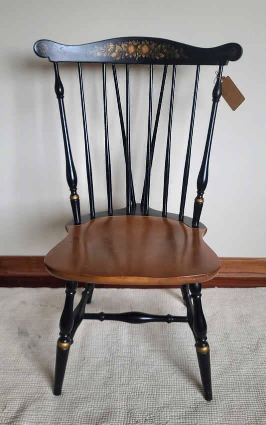 Vintage L. Hitchcock Spinndle Brace Back Windsor Style Arm Chair