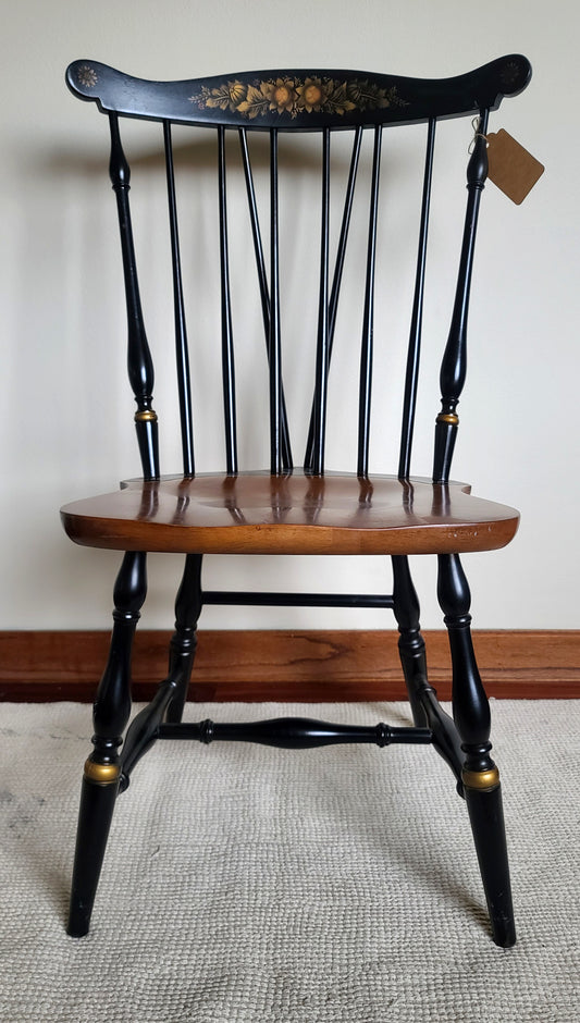 Vintage L. Hitchcock Spinndle Brace Back Windsor Style Arm Chair