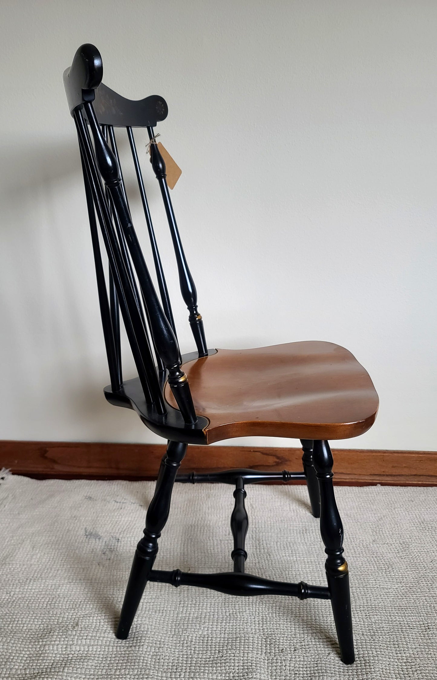 Vintage L. Hitchcock Spinndle Brace Back Windsor Style Arm Chair