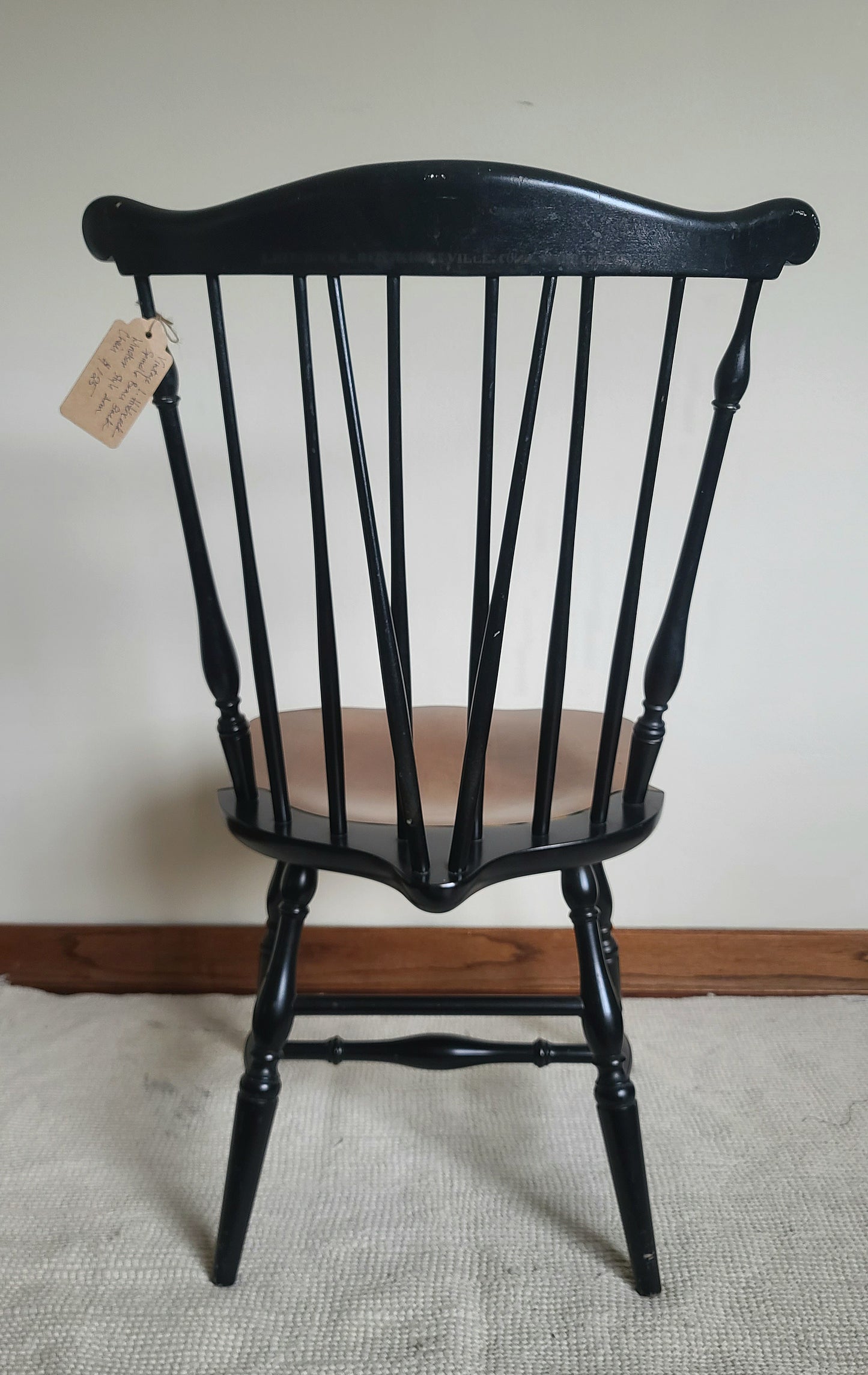 Vintage L. Hitchcock Spinndle Brace Back Windsor Style Arm Chair