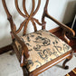 Ornate Thistle Pattern Vintage Wooden Armchair