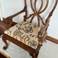 Ornate Thistle Pattern Vintage Wooden Armchair