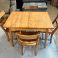 Solid Wood Dining Table w/ Chairs Set