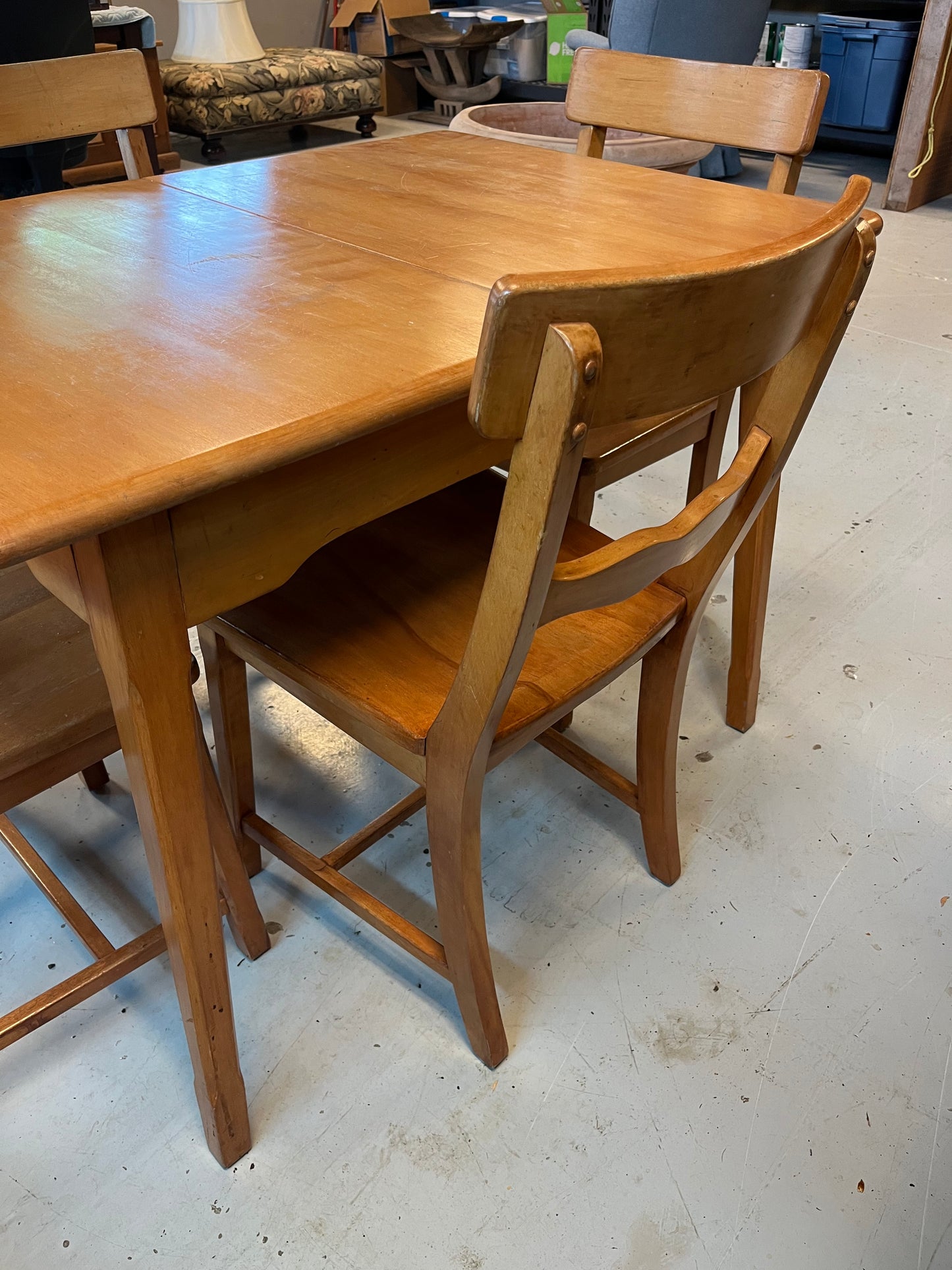 Solid Wood Dining Table w/ Chairs Set