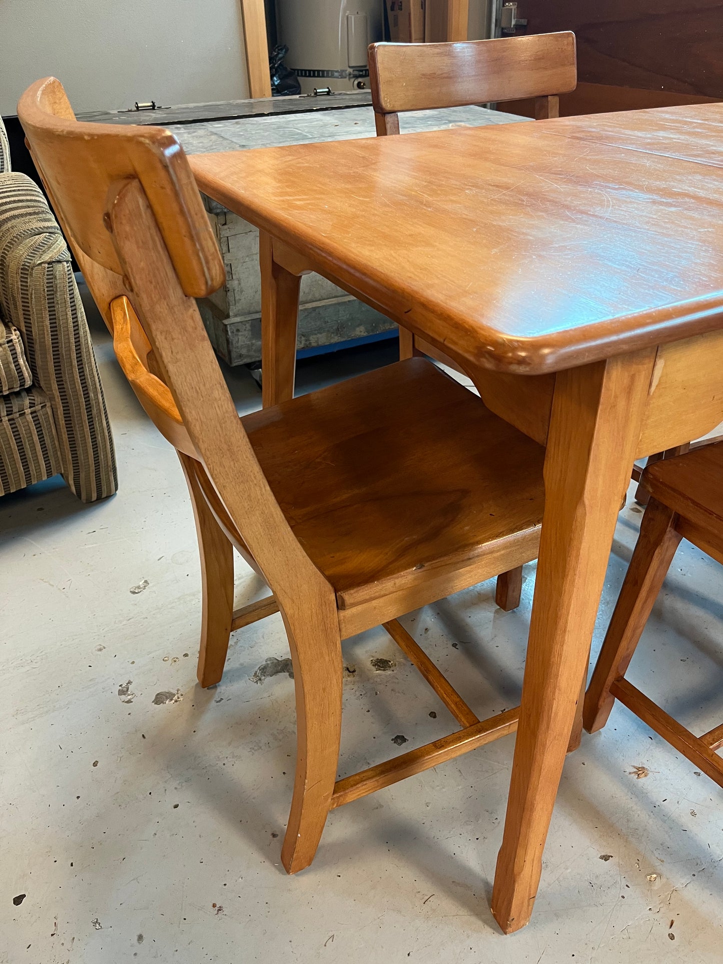 Solid Wood Dining Table w/ Chairs Set