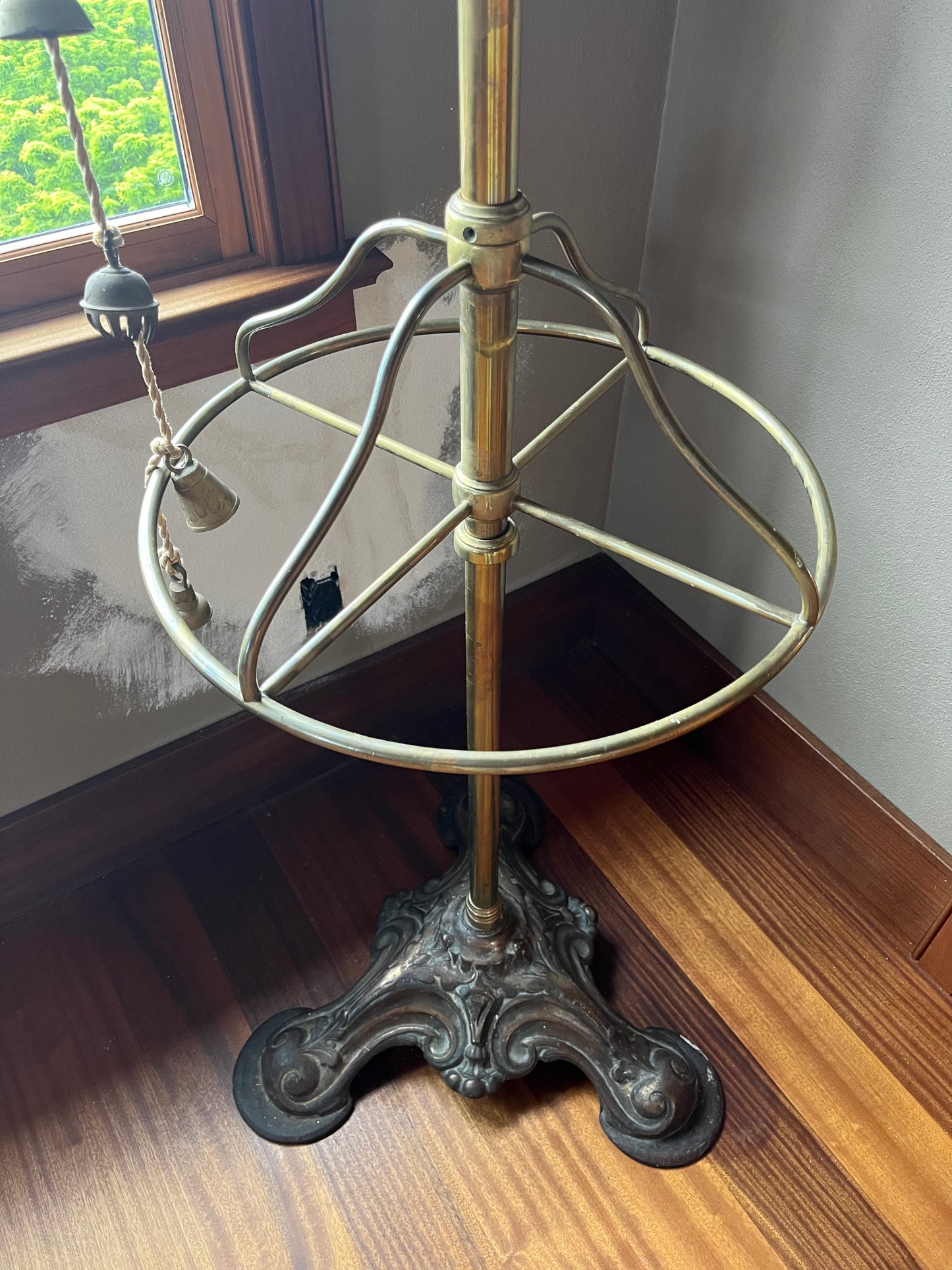 Antique Solid Brass & Iron Valet Coat Rack