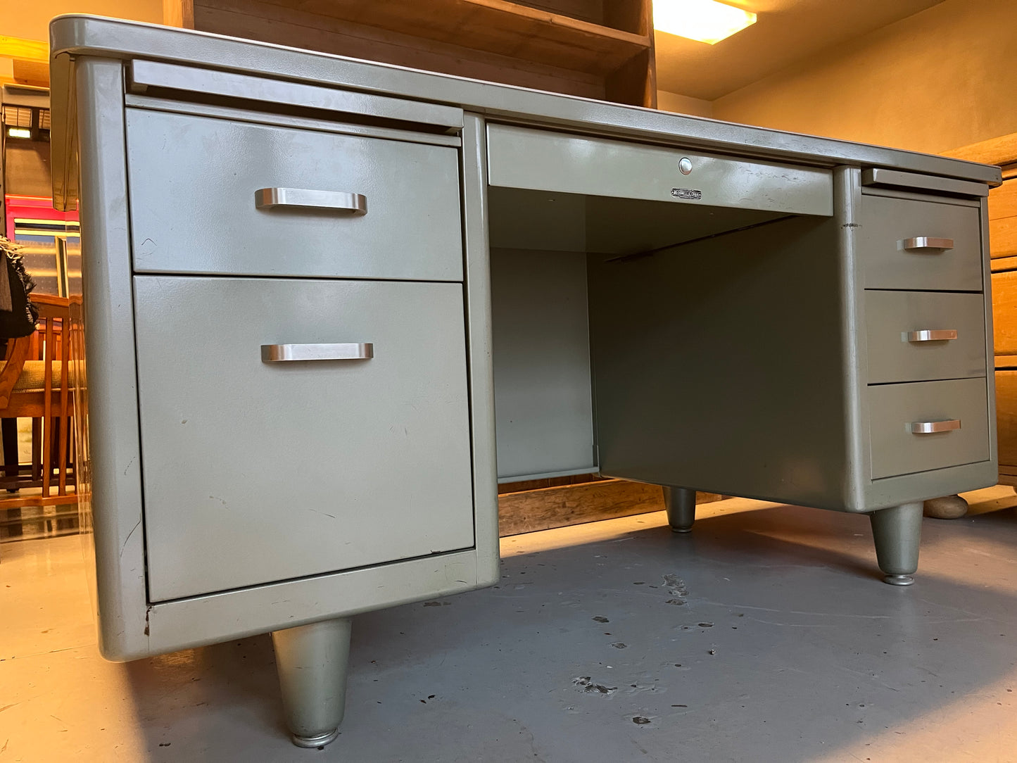 Mcdowell & Craig Vintage Metal Tanker Desk