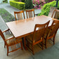 Mission Style Dining Table with Leaf + 6 Chairs