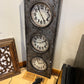 Metal Industrial Style 3 Time Zone Clock