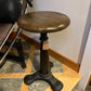 Industrial Steel and Wood Adjustable Side Table