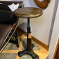 Industrial Steel and Wood Adjustable Side Table