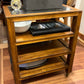 Wood and Glass Side Table Rolling Cart