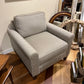 Light Gray Upholstered Chair, Made USA, Brand New