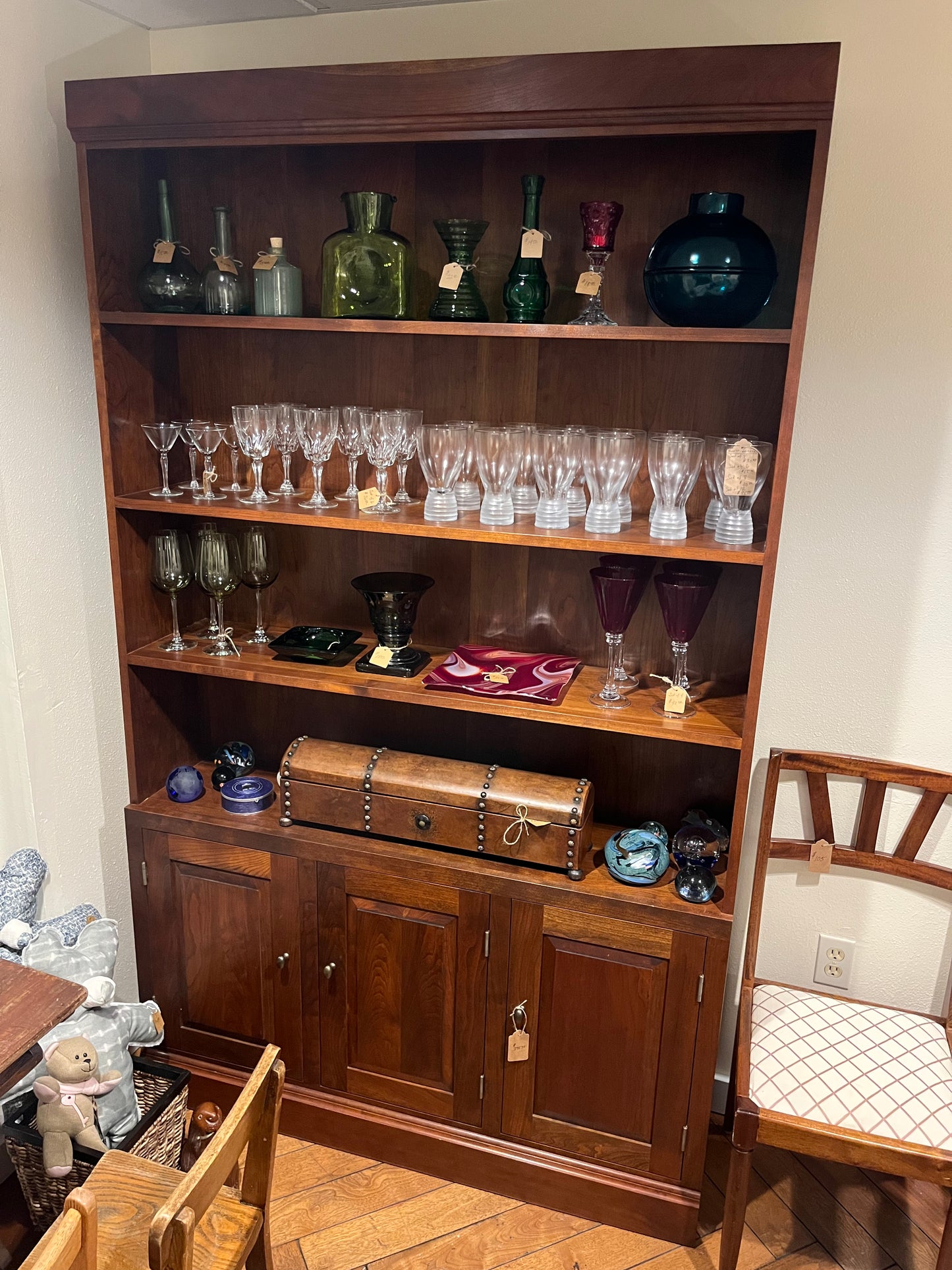 Wood Bookshelf with Storage Drawers