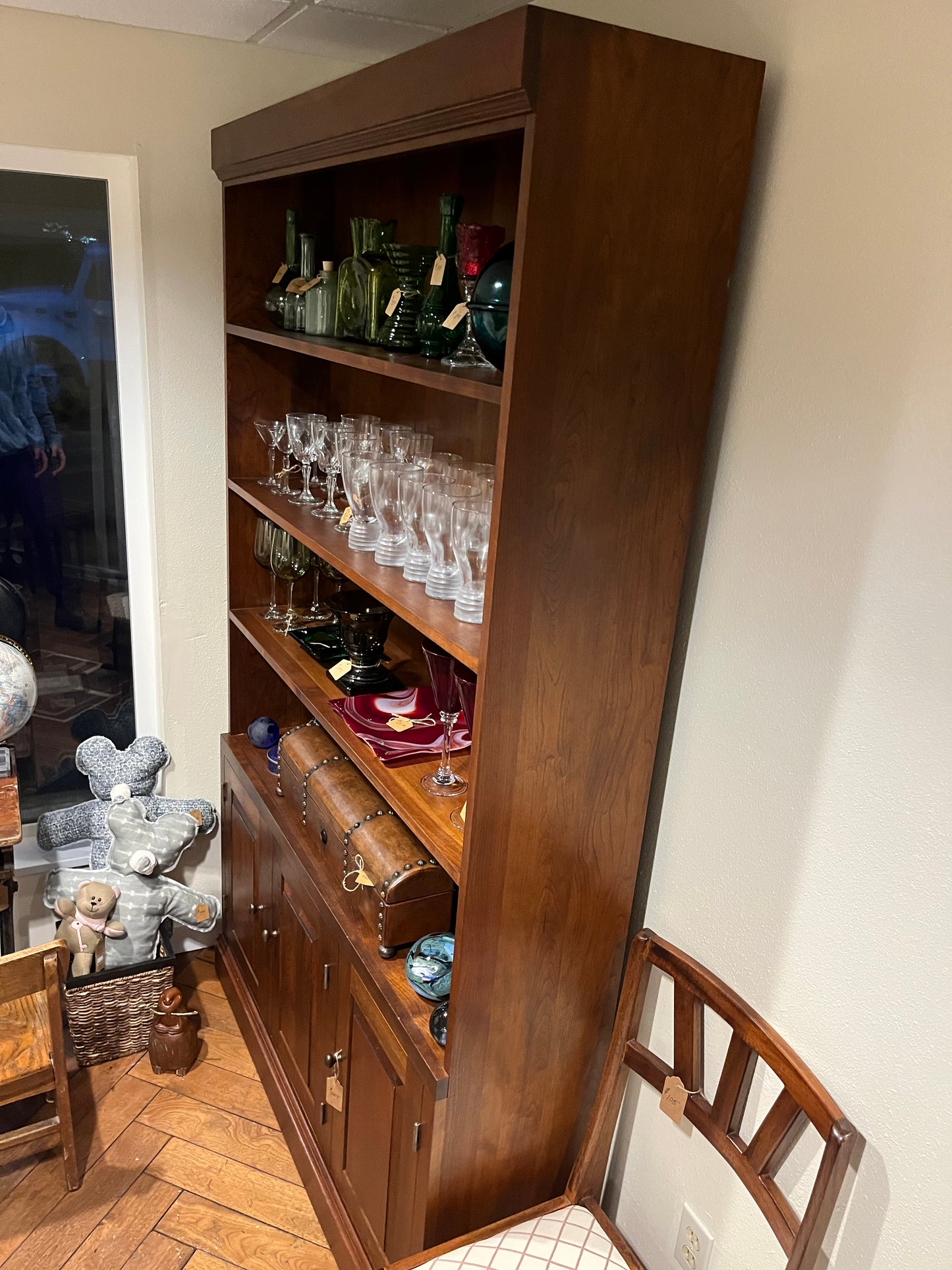 Wood Bookshelf with Storage Drawers