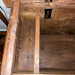 Antique Rolling Chest, Carved Wood and Steel Accents