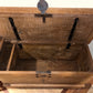 Antique Rolling Chest, Carved Wood and Steel Accents