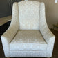 Ethan Allen Custom Made, Upholstered Chair, Floral Print, Tan/Créme