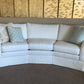 Ethan Allen Custom Made Crème Upholstered Curved Sofa