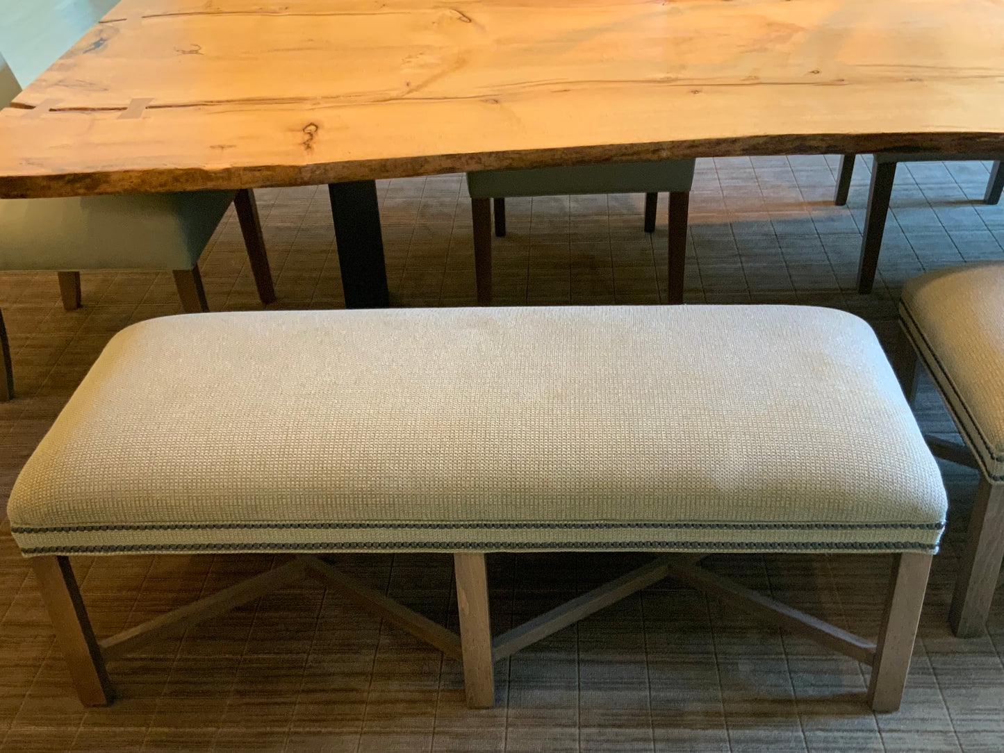 Ethan Allen Upholstered Benches Coral, Light blue